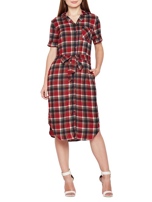 short sleeved curved hem shirt dress - 15748737 - Very Small Image - 1