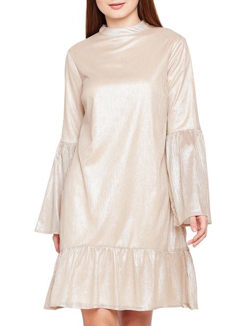 mock neck metallic dropped waist dress - 15748739 - Very Small Image - 1