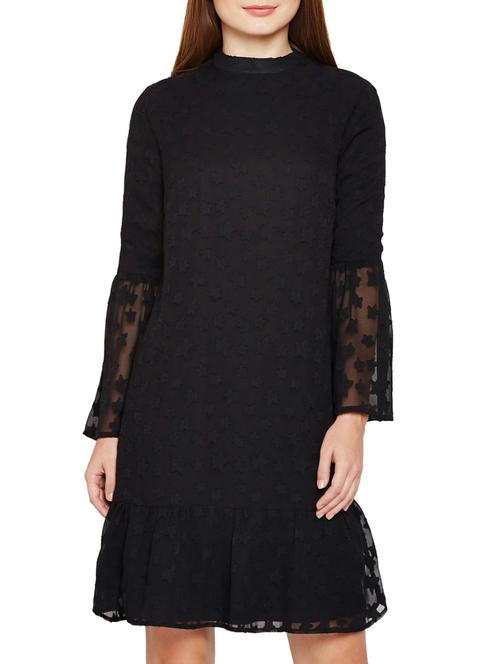 mesh overlay dropped waist dress - 15748740 - Very Small Image - 1