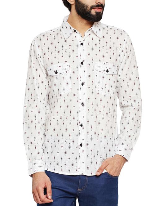 white printed casual shirt - 15748804 - Very Small Image - 1