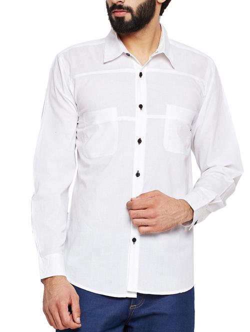 white solid casual shirt - 15748817 - Very Small Image - 1