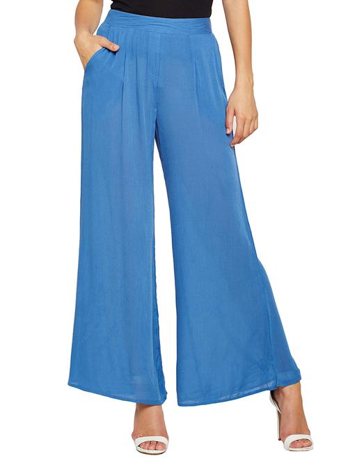 pleat detail flared palazzo - 15748829 - Very Small Image - 1