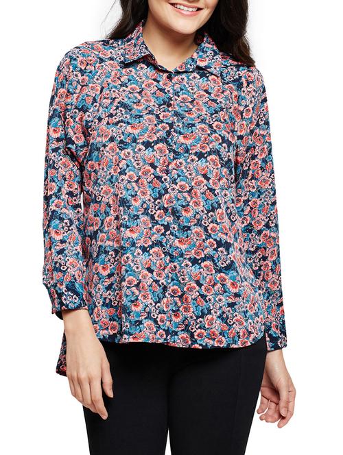 floral asymmetric shirt tunic - 15748847 - Very Small Image - 1