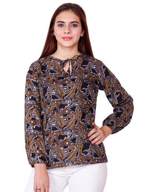 tie-up detail paisley print top - 15750750 - Very Small Image - 1