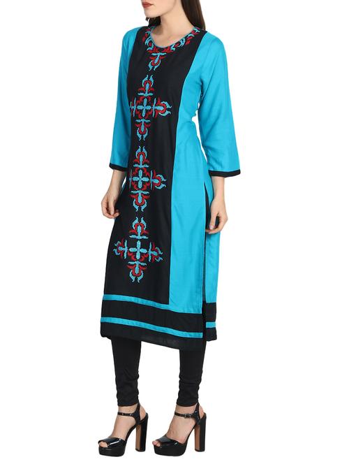 embroidered straight kurta - 15750962 - Very Small Image - 1