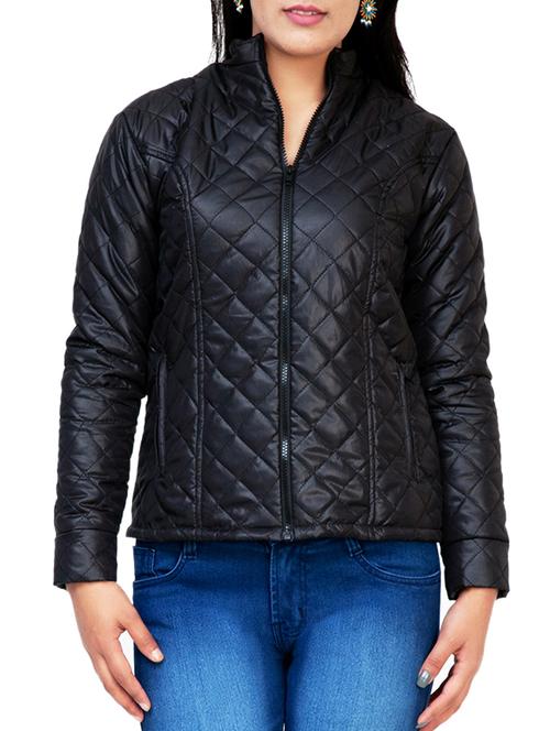 zipper detail quilted jacket - 15751262 - Very Small Image - 1