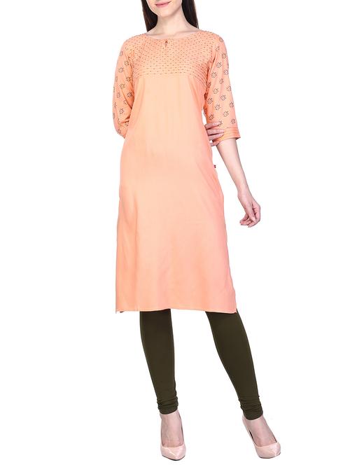 embroidered straight kurta - 15751282 - Very Small Image - 1