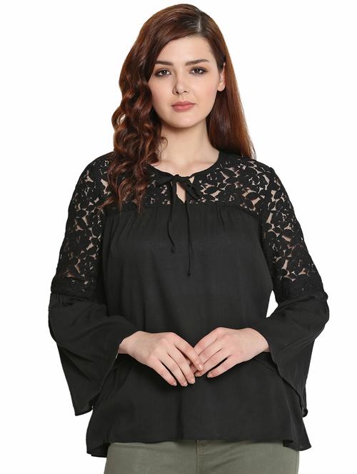tie-up detail laced panel top - 15752251 - Very Small Image - 1
