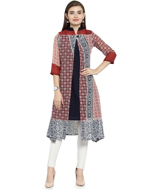 women's kurta with jacket kurta - 15753284 - Very Small Image - 1