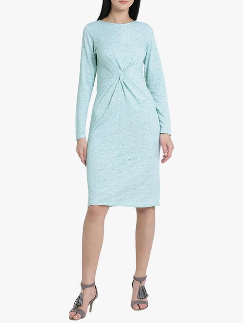 twisted front melange dress - 15754013 - Very Small Image - 1