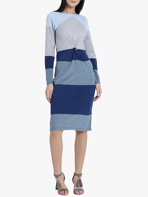 twisted front striped dress - 15754014 - Very Small Image - 1
