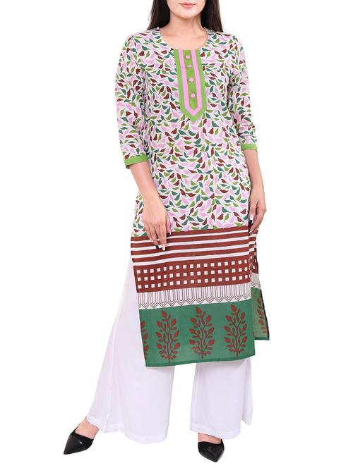 printed straight kurta - 15754075 - Very Small Image - 1