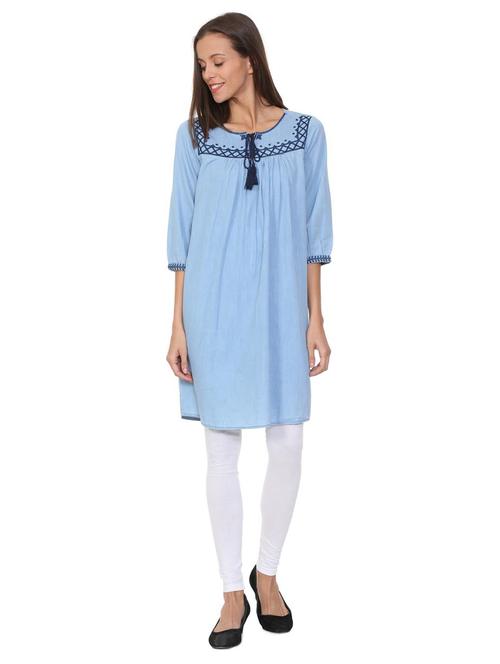 flared solid kurta - 15754097 - Very Small Image - 1