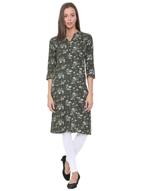 olive. printed a-line kurta - 15754098 - Very Small Image - 1