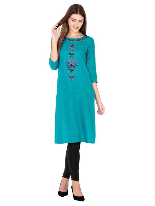 embroidered straight kurta - 15755333 - Very Small Image - 1