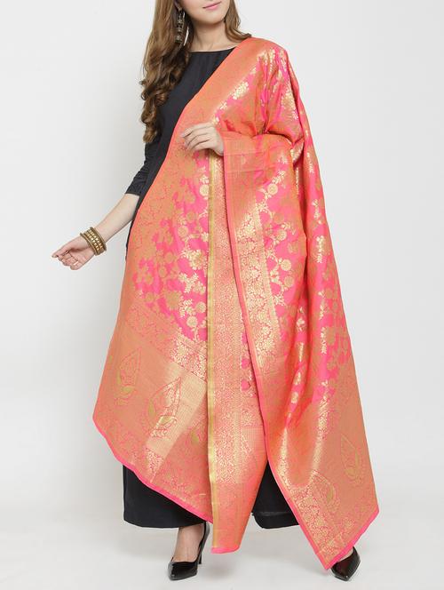 self-design banarasi dupatta - 15755858 - Very Small Image - 1