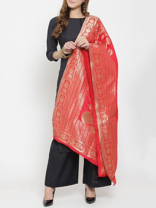 self-design banarasi dupatta - 15755864 - Very Small Image - 1