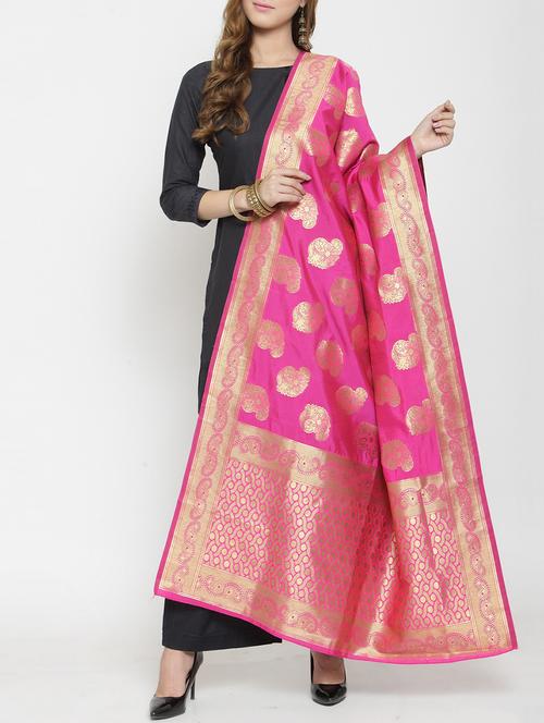 self-design banarasi dupatta - 15755873 - Very Small Image - 1