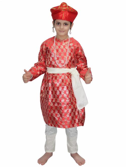 red polyester baji rao costume - 15756243 - Very Small Image - 1