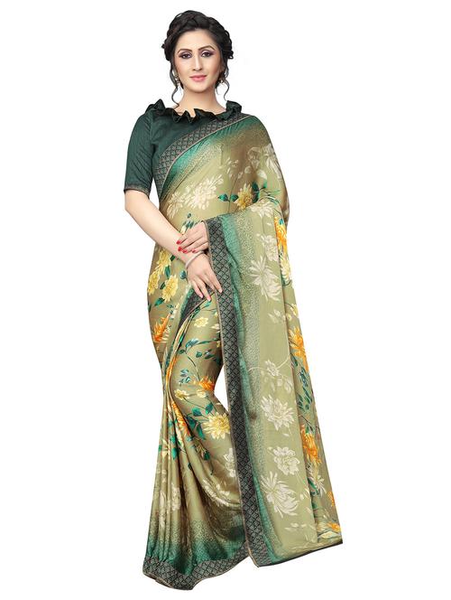 floral lace bordered saree - 15756522 - Very Small Image - 1