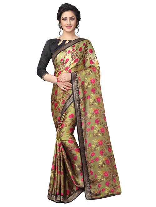 floral lace bordered saree - 15756523 - Very Small Image - 1