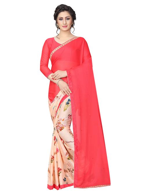 half & half printed saree - 15756535 - Very Small Image - 1