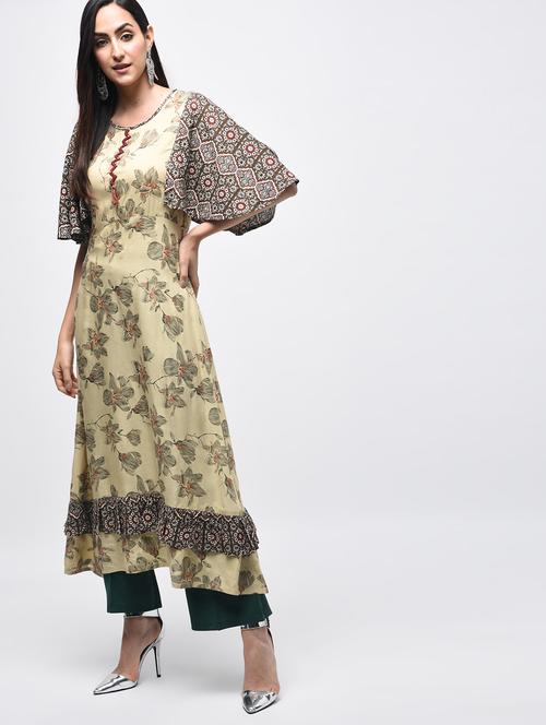 floral print a-line kurta - 15756999 - Very Small Image - 1