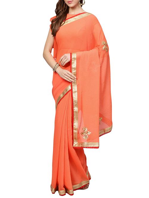 tassels border gota patti saree with blouse - 15757440 - Very Small Image - 1