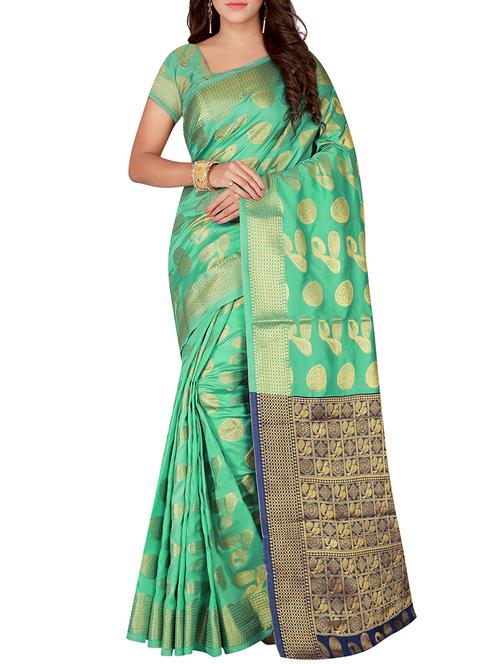 conversational zari motif banarasi saree with blouse - 15757512 - Very Small Image - 1