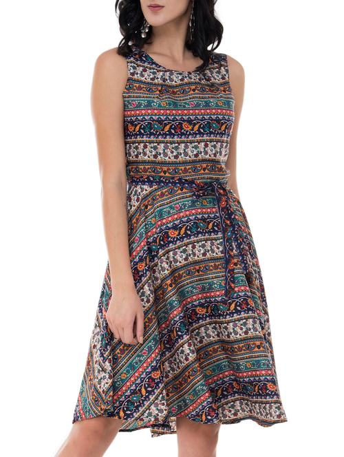 tie front flare dress - 15757519 - Very Small Image - 1