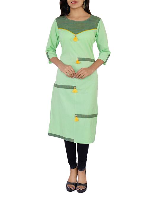color block straight kurta - 15757691 - Very Small Image - 1