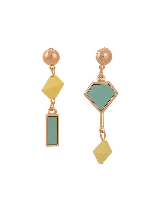 yellow metal drop earring - 15757738 - Very Small Image - 1