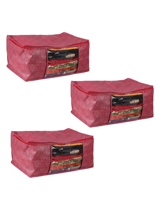 designer non woven saree bag/ storage bag /garmet cover / wardrobe organizer saree cover set of 3 pcs - 15758023 - Very Small Image - 1
