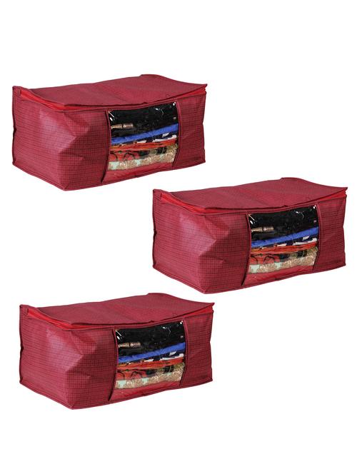 designer non woven saree bag/ storage bag /garmet cover / wardrobe organizer saree cover set of 3 pcs - 15758026 - Very Small Image - 1