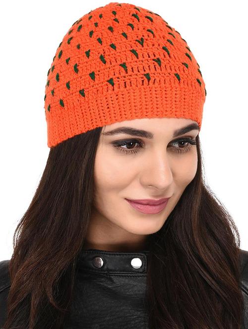 orange cotton winter beanie - 15759111 - Very Small Image - 1