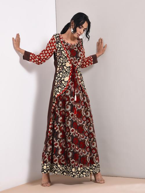 kalamkari printed layered kurta - 15760006 - Very Small Image - 1