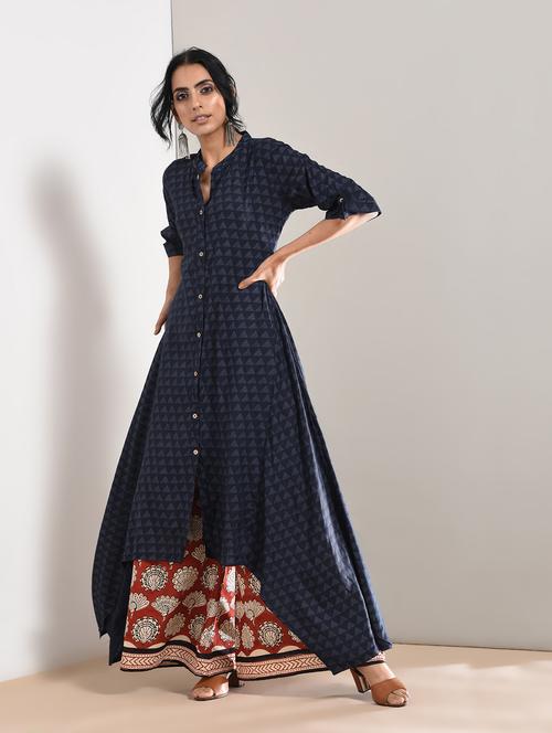 asymmetric geometrical kurta - 15760031 - Very Small Image - 1