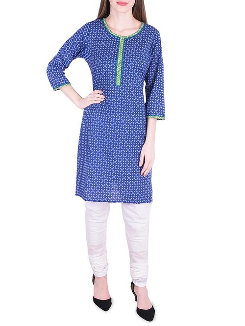 geometrical printed kurta with churidaar - 15760164 - Very Small Image - 1