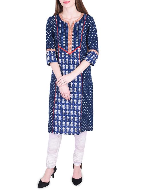 geometrical printed kurta with churidaar - 15760165 - Very Small Image - 1