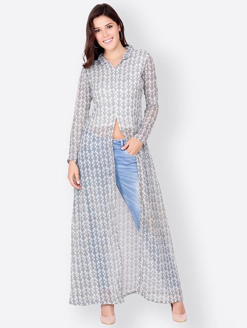 front slit a-line maxi tunic - 15760380 - Very Small Image - 1