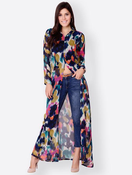 front slit a-line maxi tunic - 15760381 - Very Small Image - 1