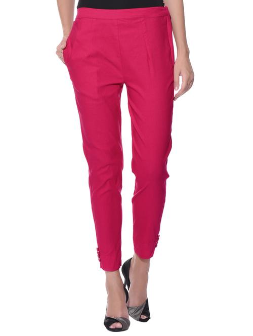 faux button flat front trouser - 15760557 - Very Small Image - 1