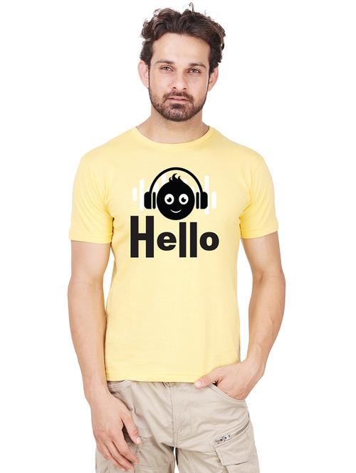 yellow chest print t-shirt - 15762052 - Very Small Image - 1
