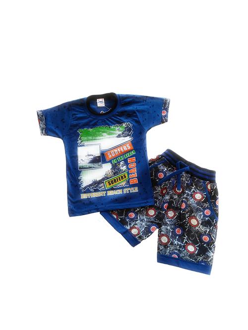 blue cotton shorts set - 15762152 - Very Small Image - 1