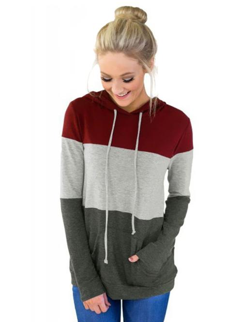 color block hooded sweatshirt - 15762589 - Very Small Image - 1