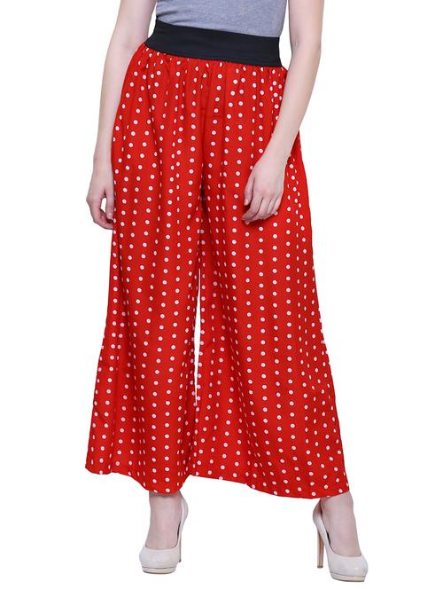 polka dotted flared palazzo - 15763227 - Very Small Image - 1