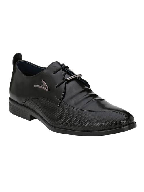 black leatherette lace-up derbys - 15763707 - Very Small Image - 1