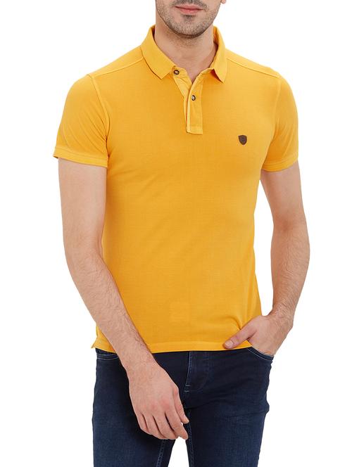 yellow solid polo t-shirt - 15763869 - Very Small Image - 1