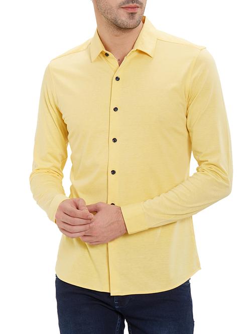 yellow solid casual shirt - 15763900 - Very Small Image - 1