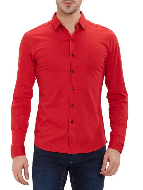 red solid casual shirt - 15763902 - Very Small Image - 1